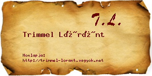 Trimmel Lóránt névjegykártya