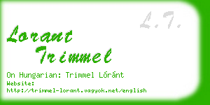 lorant trimmel business card
